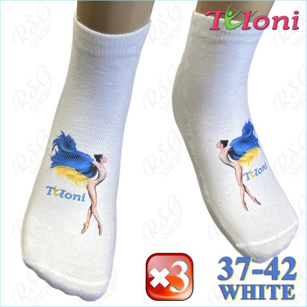 3 x Socken Tuloni mod. Ukraine Size 37-42 col. White Art. THS1100-3W-37